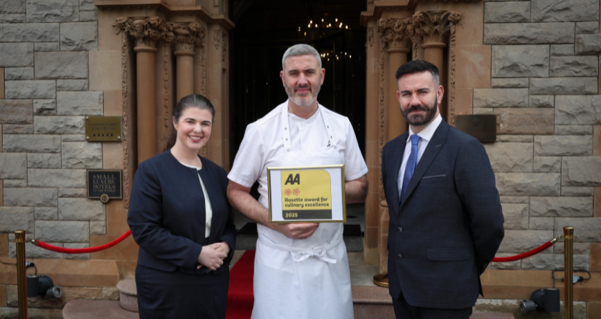 5-star Culloden Estate & Spa has announced that its flagship restaurant, Vespers, has been awarded the prestigious Two AA Rosettes